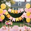 Pink Orange Happy Birthday Banner Girls Birthday Theme Party Signs Decorations Supplies Pre - Strung Handmade Garland Indoor & Outdoor