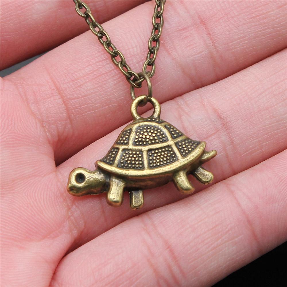 Schildkröte Seestern Muschel Anhänger Antik Bronze Metall Brautkragen Halskette für Strandhochzeit Trendiges Geschenk