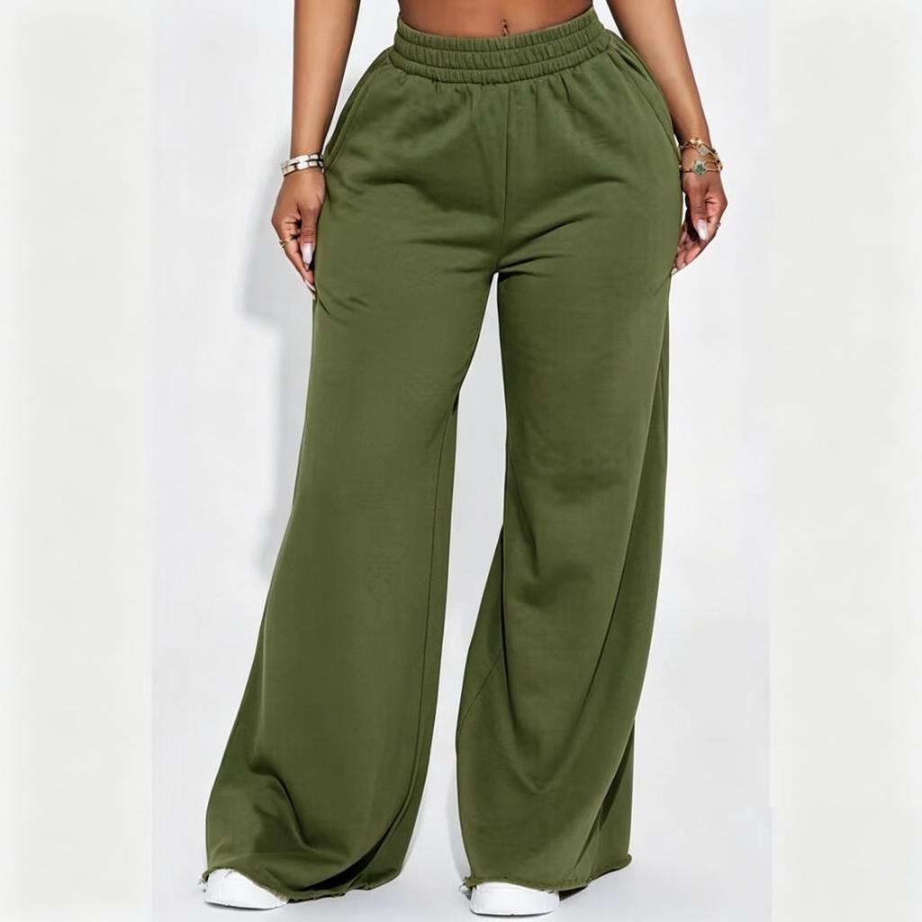 Pantaloni della tuta casual da donna a vestibilità larga con elastico in vita per yoga e uso quotidiano