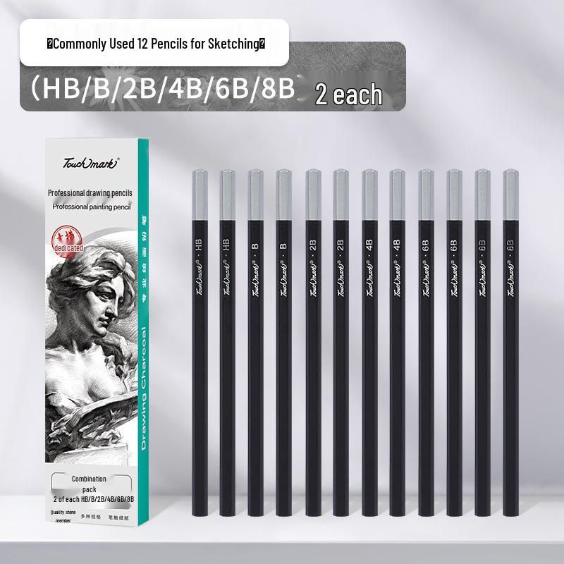 Touchmark Art Students Sketch Pencil Set - Soft, Medium, Hard for Speed Sketching Drawing. Various Specifications