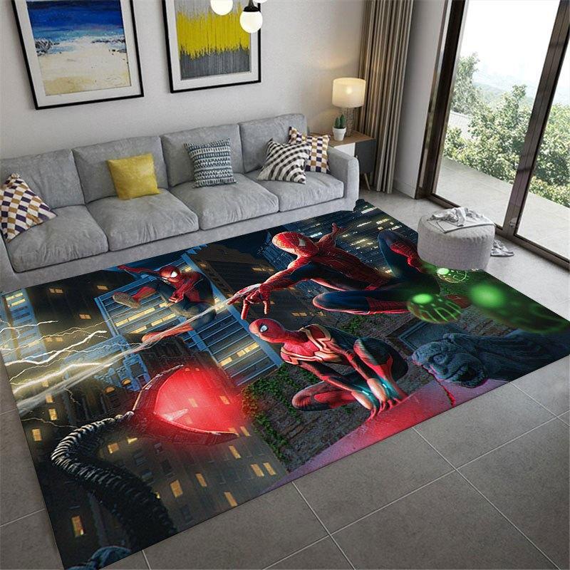 1 Stück Disney Spiderman Muster Teppich Bereichsteppich Rutschfester Teppich Handwaschbar Fußmatte Geeignet für Wohnzimmer Schlafzimmer Heimdekoration