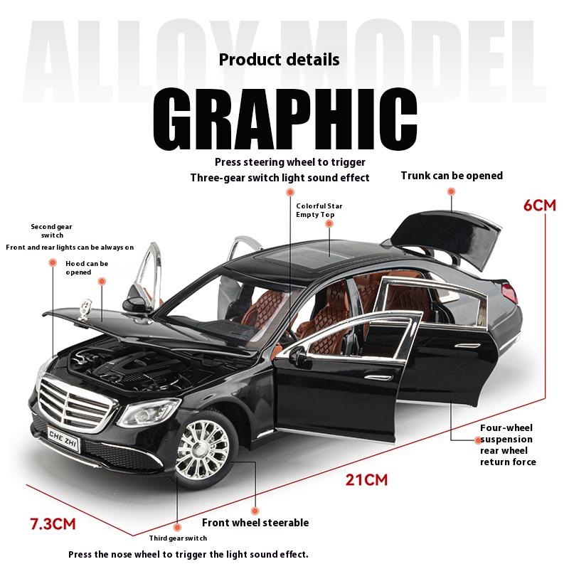 1/24 Scale BENZ E300 Alloy Car Mold Ornament Metal Die Cast Sedan Car Model Boy Gift Sound and Light Children Simulated Toy Car