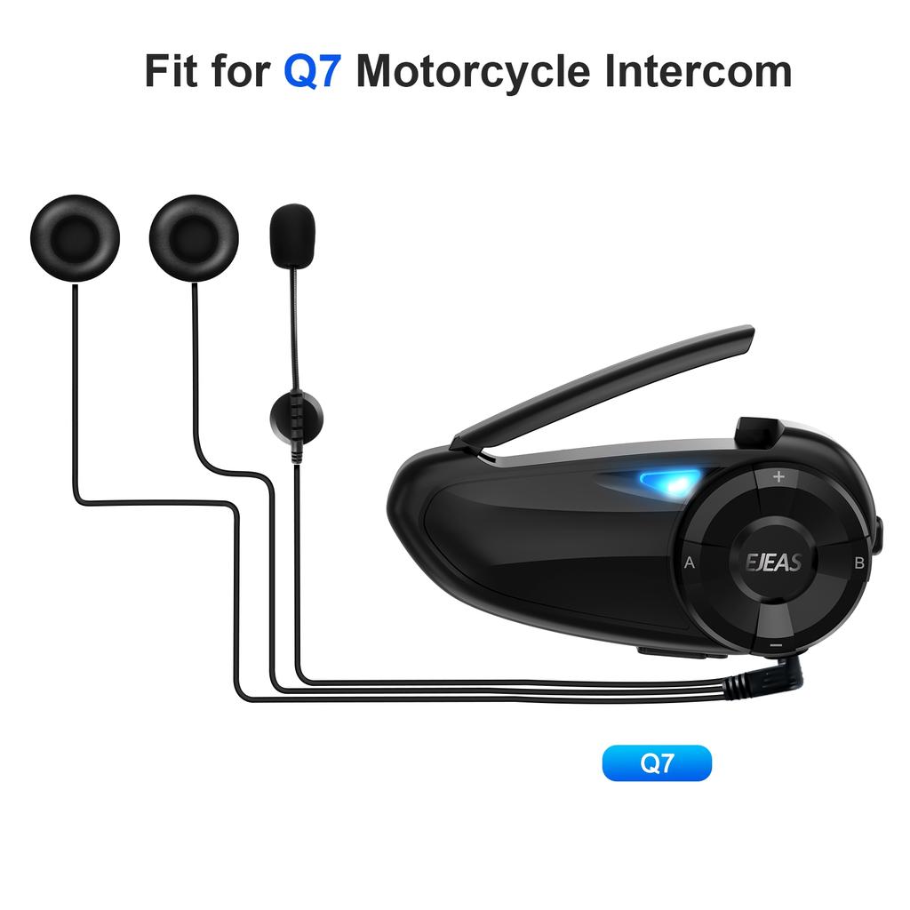 EJEAS 3.5mm Jack HiFi CVC Noise Reduction Microphone Headset for V6 Series Q2 Q7 V4 Plus Motorcycle Helmet Earphones