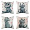 New Soft and Comfortable Cat Linen Pillowcase for Holiday Decoration and Car Cushion Cover