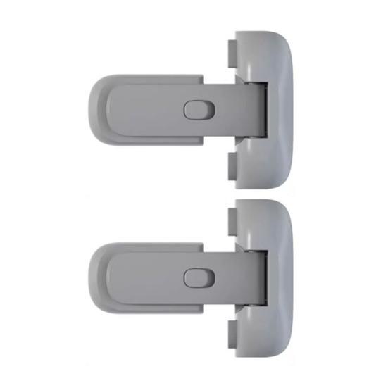 

2 шт. Замок для холодильника для детской безопасности, самоклеящийся, многоцелевой, для ящика, шкафа, духовки, двери холодильника, защелка для защиты от детей, предохранительная пряжка серый