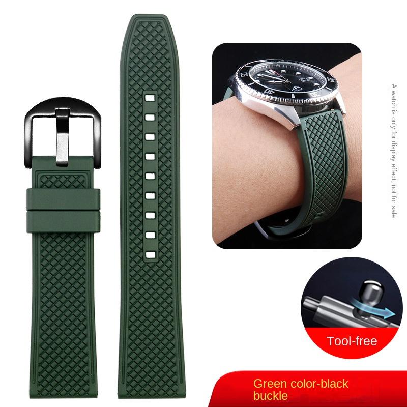 5 color New Design Fluoro Rubber WatchBand 20m 22mm Quick Release Watch Replacement Strap Men For HUAWEI GT Citizen Seiko Casio 20mm