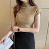 Womens Slim Fit Half Turtleneck Sleeveless Knit Top Lightweight Chiffon-Feel Sweater Vest Early