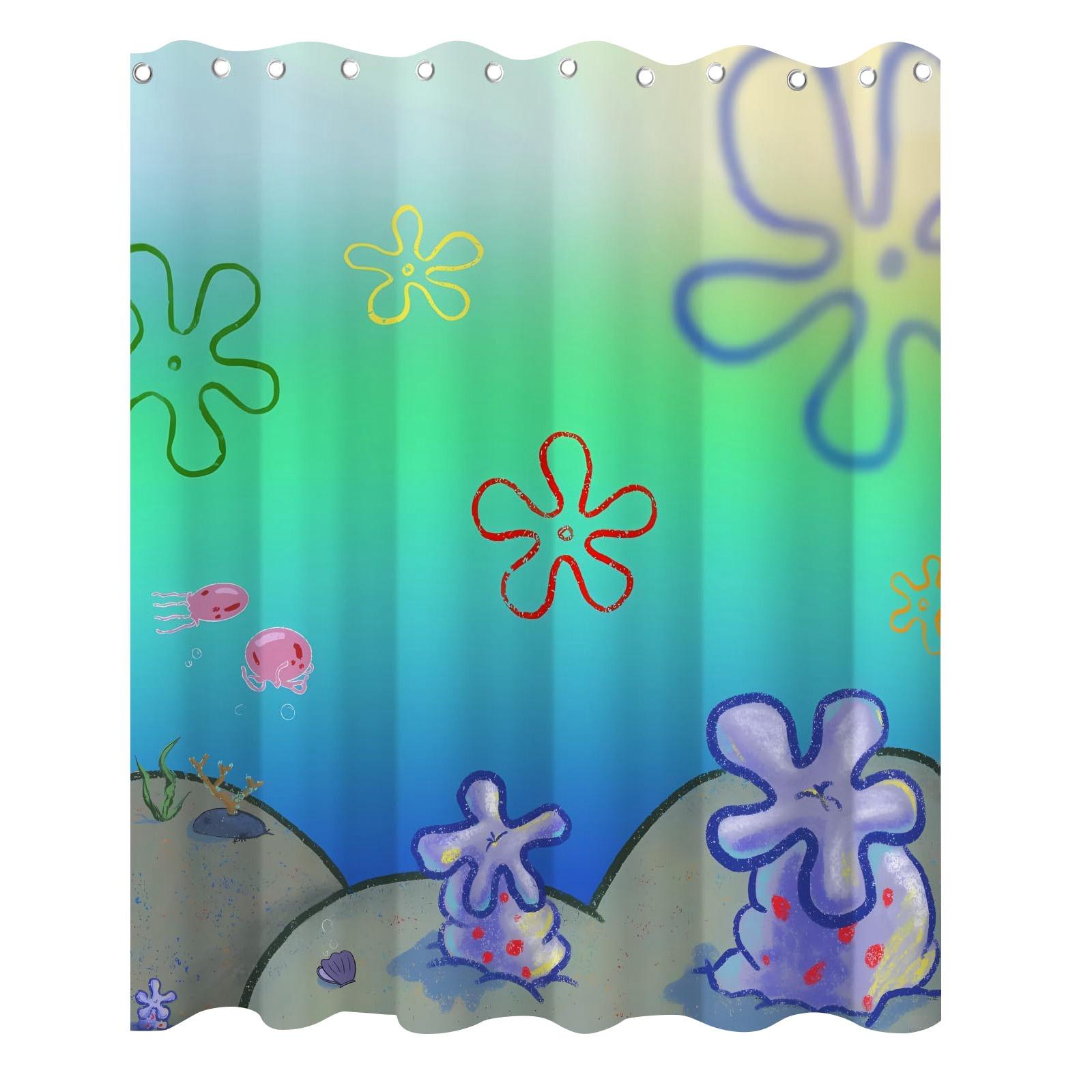 

Anime Ocean Shower Curtains,Bathroom Curtain,Shower Curtains For Bathroom,Bath Curtain, S зелёный