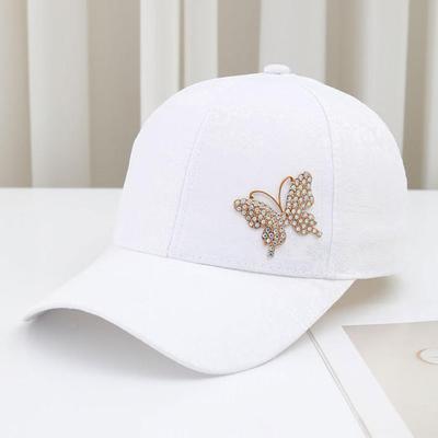 Korean Style Rhinestone Butterfly Sun Protection Baseball Cap For Women, Light Luxury Sports Sun Hat