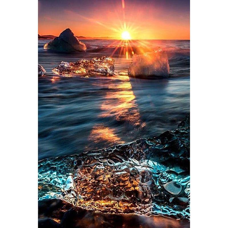 

5D Алмазная живопись Мозаика Работа морская вода площадь / круглый Алмазный вышивка Подарок или украшение