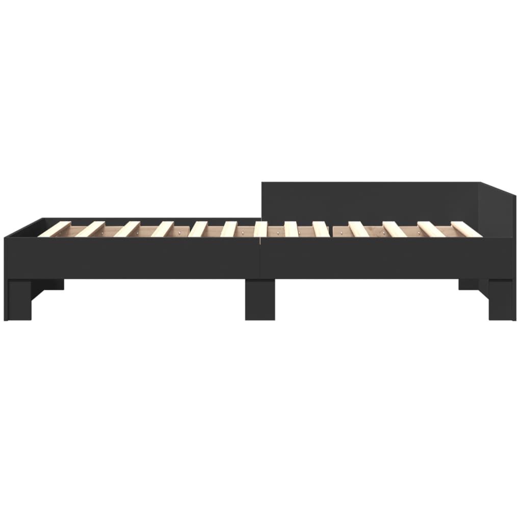 Bed Frame Black 75 X 190 Cm Particleboard