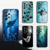 Manta Ray Ocean Animal Case For Samsung S22,S25,S24,S23,Ultra,FE,S20,S10,Plus,S21,S9,Lite,Soft Silicone Black