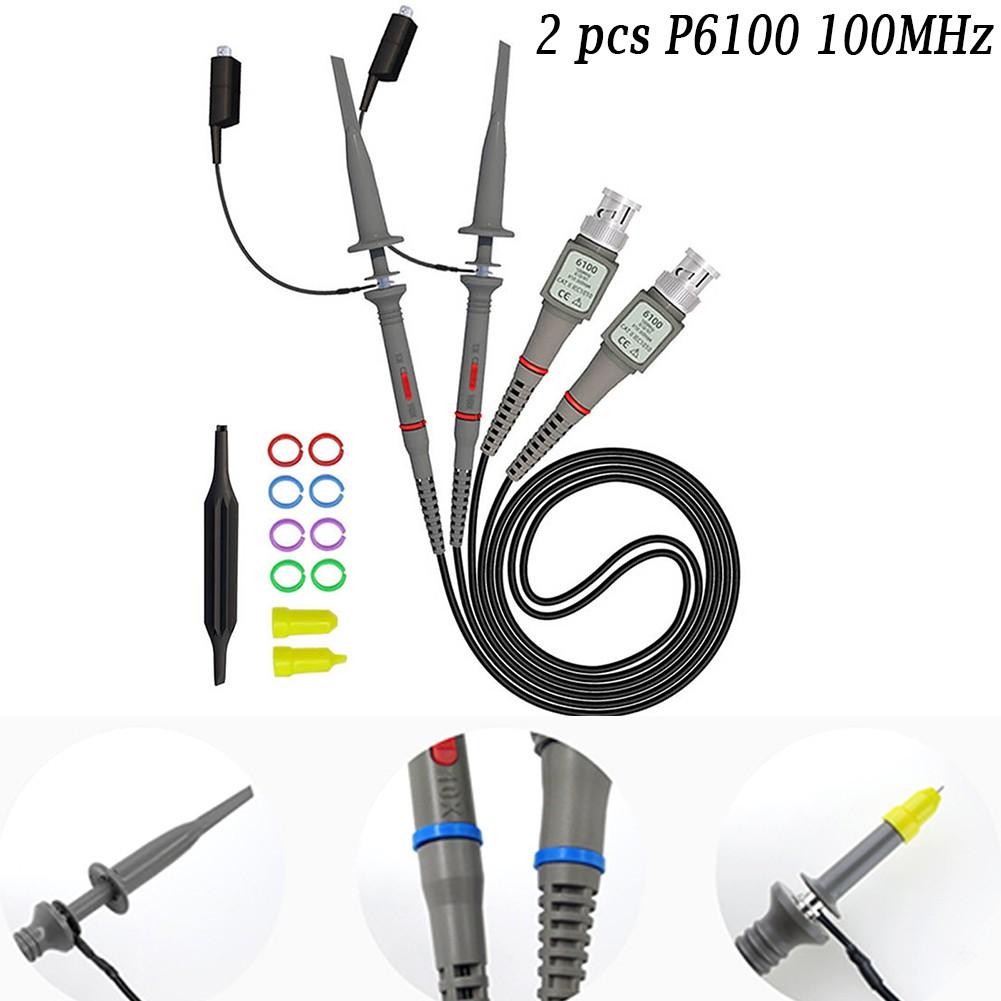 2 pieces of P6100 100MHZ oscilloscope For Alligator clip probe 10 to 1 test