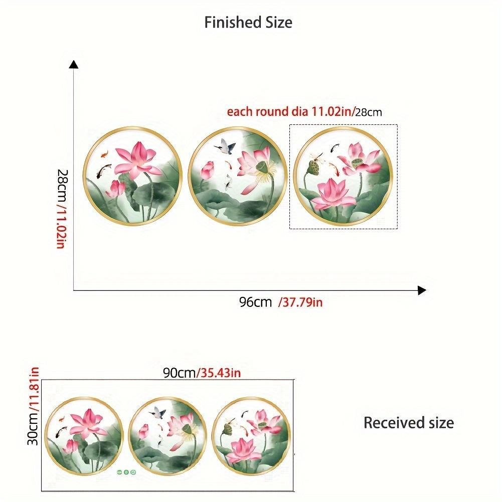 Creative Wall Sticker Chinese Style Lotus Flower Rich Deer Self-Adhesive Wall Stickers Entryway Living Room Porch Decoration Wall Decor Decals