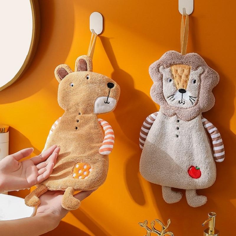 Niedliches Handtuch Badezimmer Hängehandtücher Cartoon Tierhandtücher Saugfähige Küchenspültücher Kinder Badehandtuch