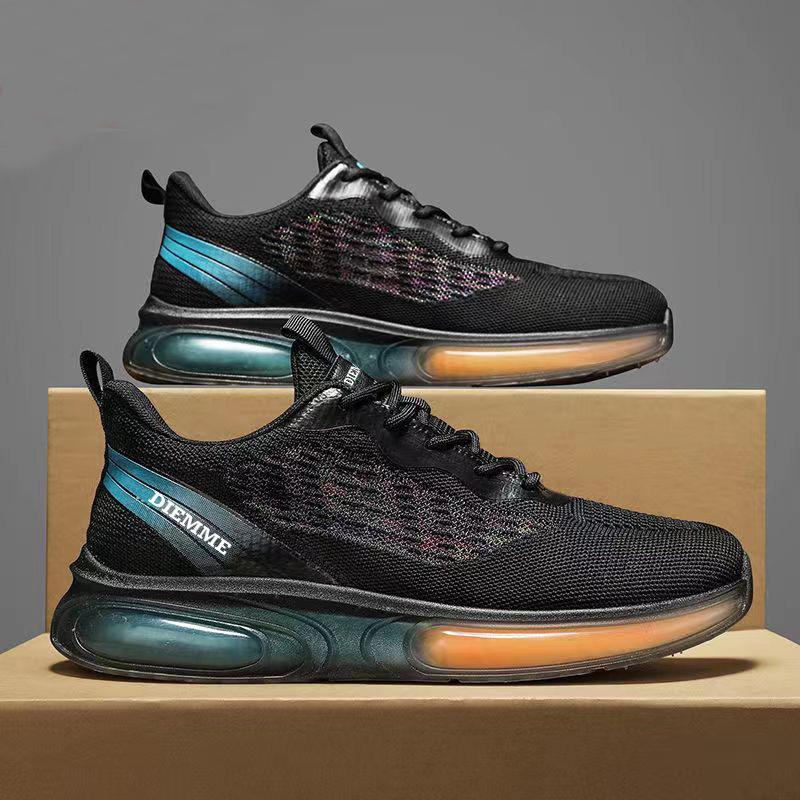 

Новая летающая тканая спортивная повседневная мужская обувь с сетчатой ​​поверхностью, дышащая, удобная, мягкая подошва, трендовая мужская обувь для бега на открытом воздухе 42 чёрный