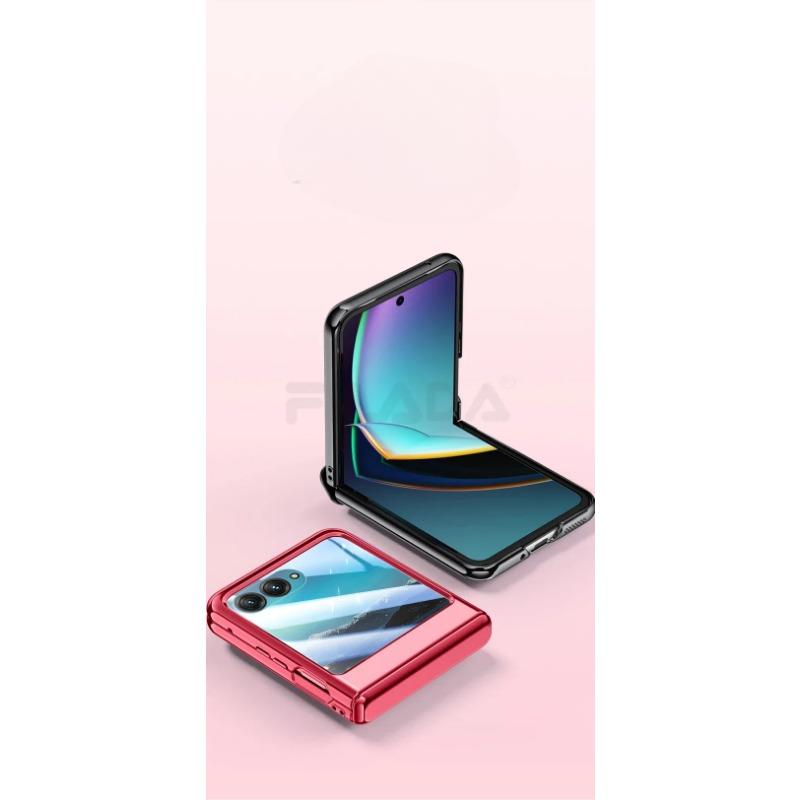Transparente, galvanisierte, klappbare Scharnierspiegelfolie für Motorola Razr 40 Ultra-Hülle, All-Inclusive-Schutz, stoßfeste Hartabdeckung