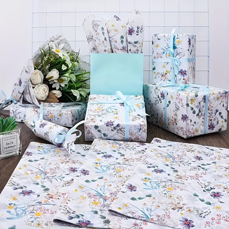 10 Arkuszy/zestaw Papier Tkankowy Kwiatowy Wzór Roślin i Kwiatów Do Pakowania Prezentów, Rękodzieła, Dekoracje Urodzinowe, Ślubne, Materiały do Bukietów, Wszechstronny Papier Dekoracyjny