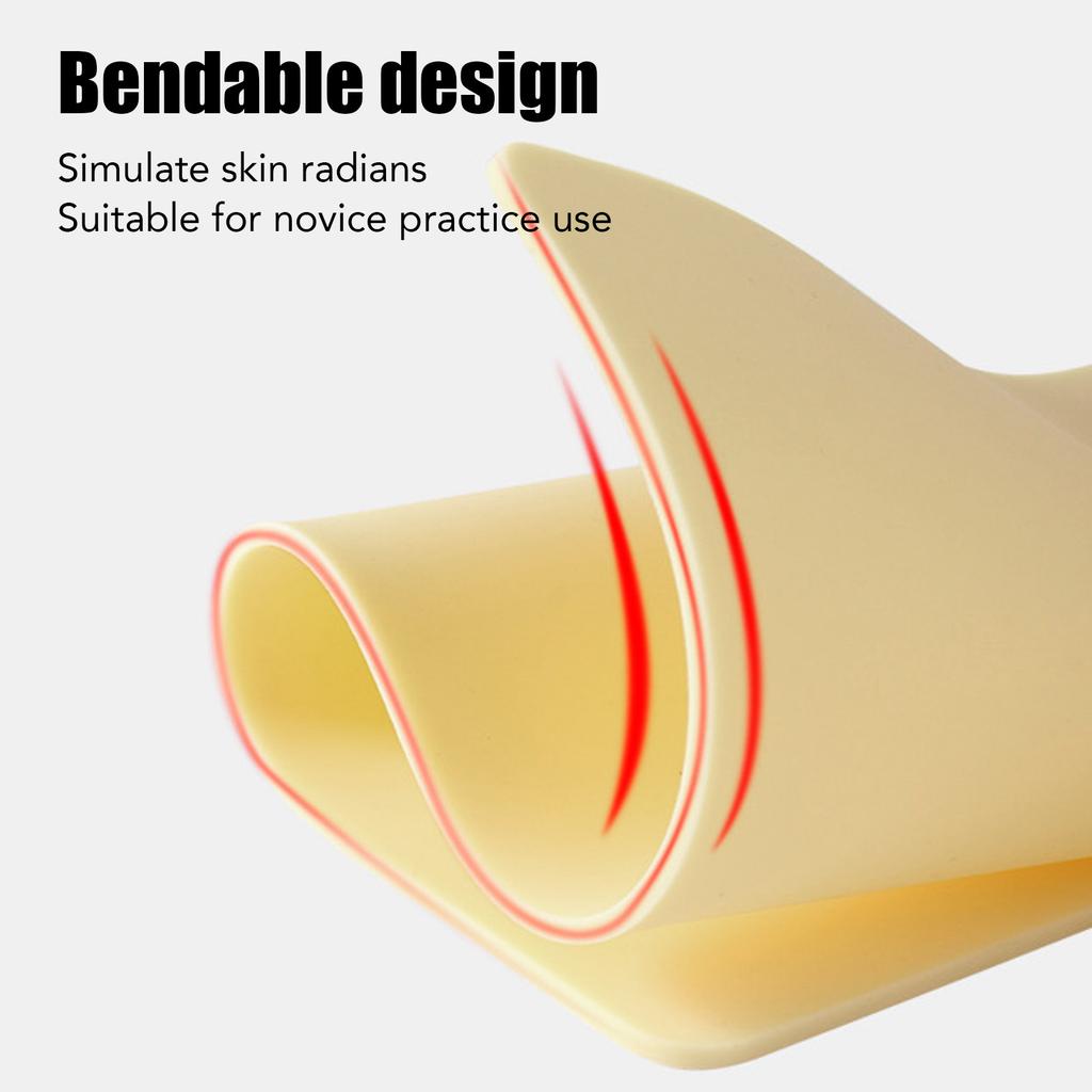 5PCS Tattoo Practice Skin 3mm Thickness Flexible Double Sided Soft Silicon Blank Tattoo Practice Sheet