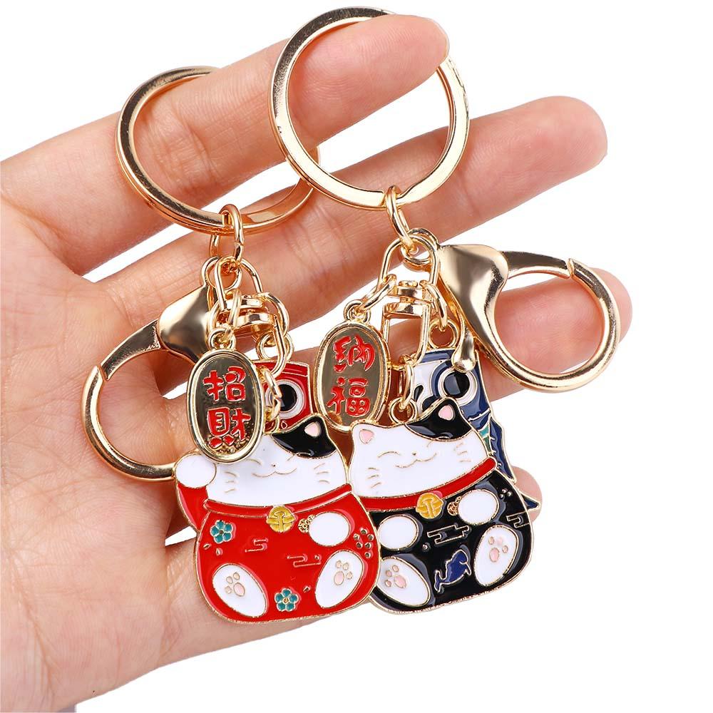 Children Maneki Neko Decoration Carp Streamer Women Key Chain Japanese Style Pendant Car Key Ring