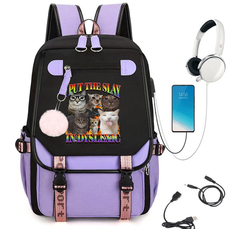 KATSEYE Fashion Girl Group Print Backpack, Large Capacity Teen Student Laptop Bookbag, Water-Resistant Daypack 60123-11