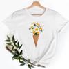 Tee Shirt T Fish Watercolor Printing Women Casual Fashion Tshirt Top Female Lady Clothes Short Sleeve Graphic T-shirts