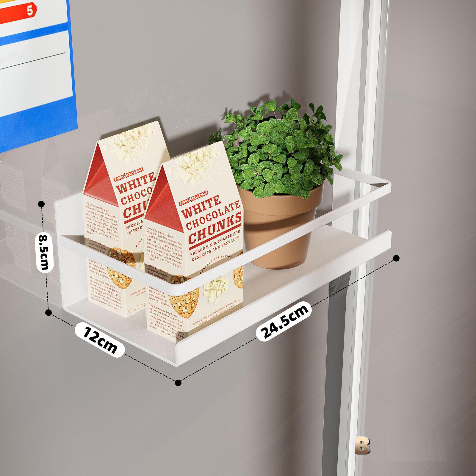 

Магнитная полка для специй, органайзер для холодильника, одноуровневая полка для хранения специй на холодильнике, экономит место на кухне Style-B белый