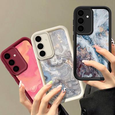 Husă rezistentă la șocuri cu model Wave de mare pentru Samsung S24 FE S23 Ultra S22 S21 A16 A55 A15 A35 A54 A25 A34 A14 Protecție lentilă TPU Husă moale și mat