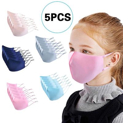 5PCS Cartoon Solid Kids Washable Anti-pollution Cute Mouth Anti-dust Face 