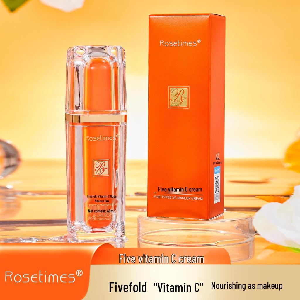 Authentic Fivefold Vitamin C Tone-Up Moisturizing Concealer Cream - Natural, Lightweight, and Brightening Nude Makeup.