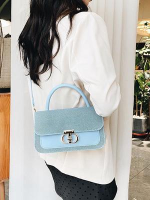 2025 Letní Retro Texturovaná Barevně Blokovaná Čtvercová Crossbody Taška pro Ženy