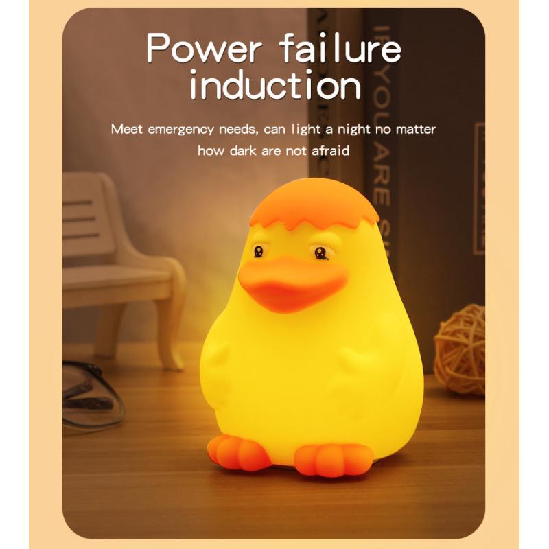 Silicone Cute Duck Pat Light Induction Night Light USB Charging Ornament Ambient Lighting Night Light