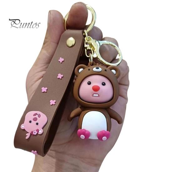 Klíčenka Roztomilá kreslená postavička Bobr Nerezová leštěná spona s obručou Humr Barevný držák na klíče Organizér na klíče Řemínek na zápěstí Přívěsek na klíče do školy