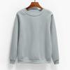 Women's Fashion Casual Round Neck Long Sleeve Fleece-Lined Solid Color Sweatshirt