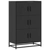 VidaXL Highboard Black 68x35x106.5 Cm Engineered Wood and Metal, Sideboard, High Storage Cabinet, Display Cabinet 849069