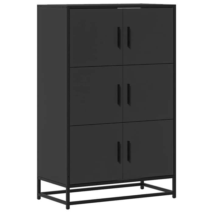 VidaXL Highboard Black 68x35x106.5 Cm Engineered Wood and Metal, Sideboard, High Storage Cabinet, Display Cabinet 849069