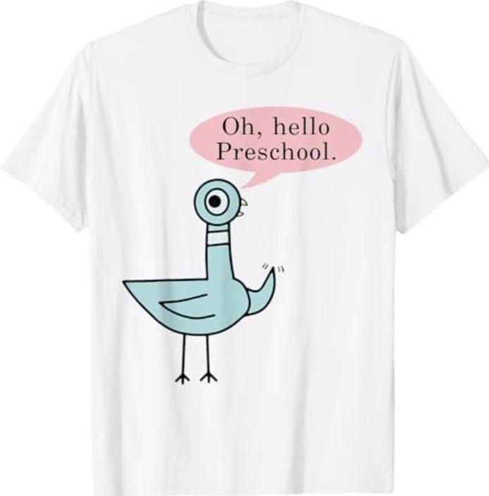 

Oh, Hello Preschoolers Cute Pigeon Preschool Teacher T-Shirt S