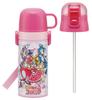 Skater Water Kimi To Idol PreCure Stainless Small Sports Water Children's Bottle, 2-Way, Straw/400ml Capacity, Cup/350ml Capacity, Design, Steel,