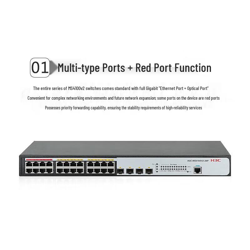 H3C MS4100V2-28P 24-Port Gigabit Managed Layer 2 Ethernet Switch