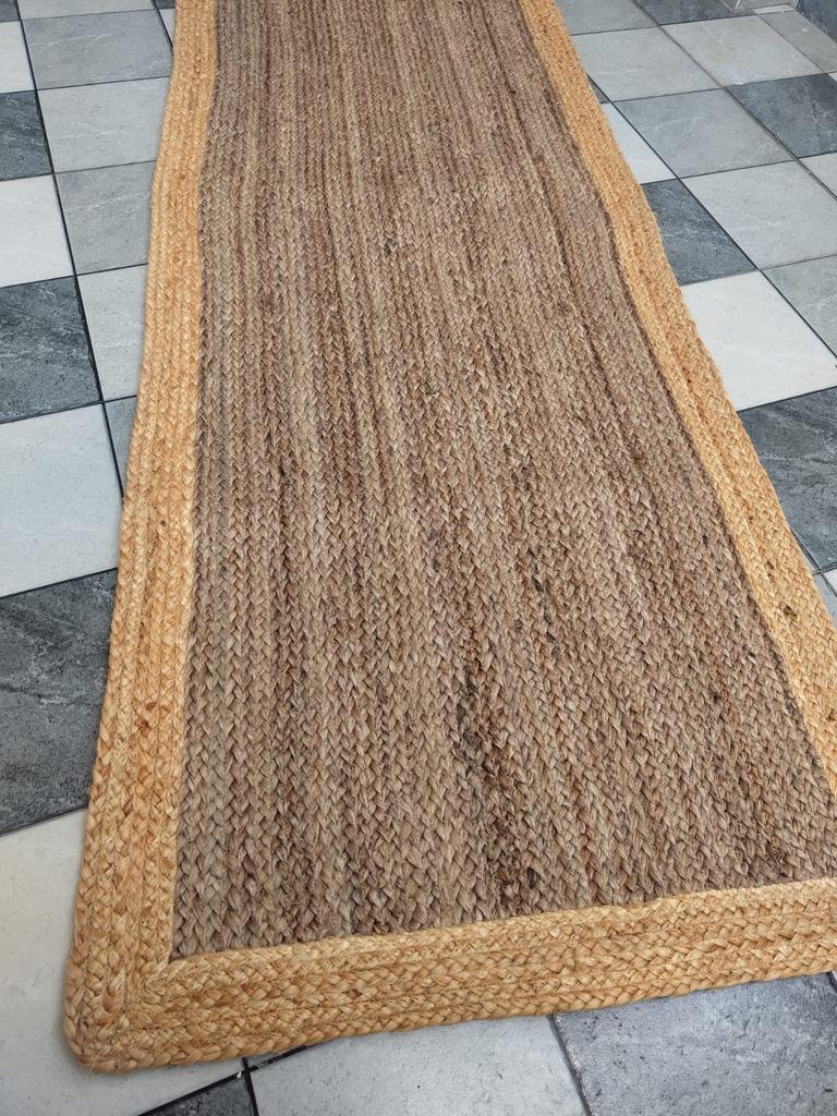 Rectangle Jute Rug Runner Handmade 100% Natural Braided Floor Mat Reversible Rustik
