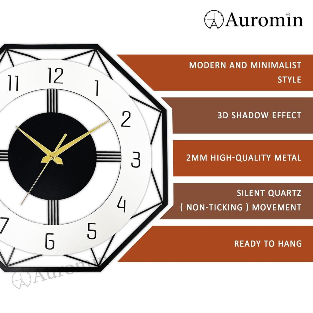 Moderna Dekorativa Klockor för Vardagsrum Stilfulla | Designerväggklocka för Sovrum, Kontor, Salong, Kök, Café/Restaurang