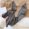 Headband Wraps Female Neckerchief Stripe French Korean Style Small Long Scarf Hair Accessories Bag Decor