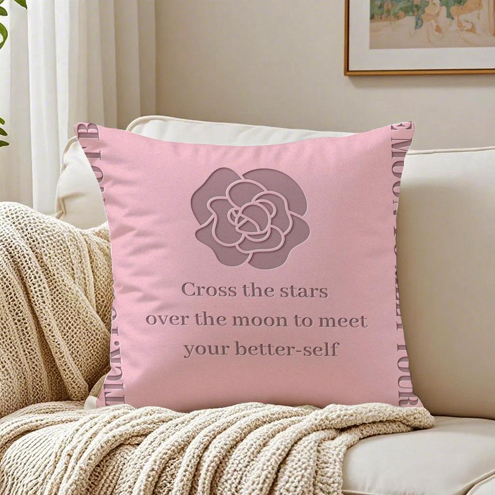 Hot Selling Camellia Highend Printing Cushion Cover Pillowcase Antidustmite Living Room Sofa Decor Cushion Room