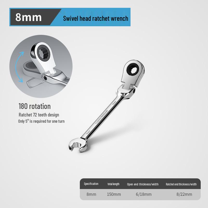 Bi-directional Double-Headed Ratchet Wrench – Auto Repair Open-End Tool
