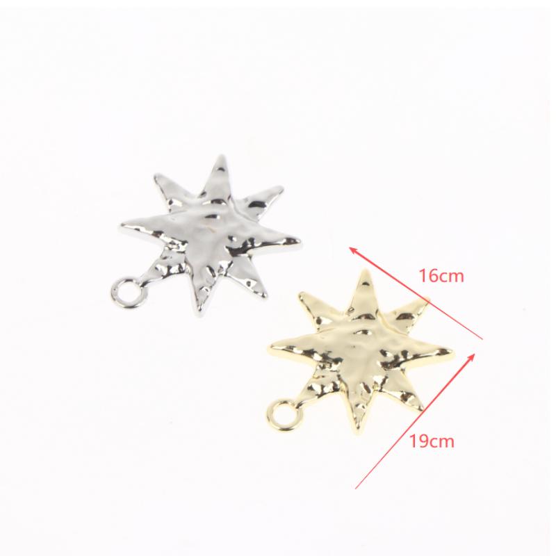 10Pcs Simple Alloy Octagonal Star Pendant For DIY Bracelets Necklaces Jewelry Making Accessories