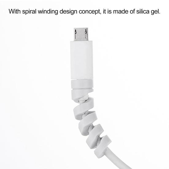 4Pcs Cable Protector Flexible Anti-tangled Anti-bending Anti-break Spiral Data Cable Protective Sleeve Phone Accessories