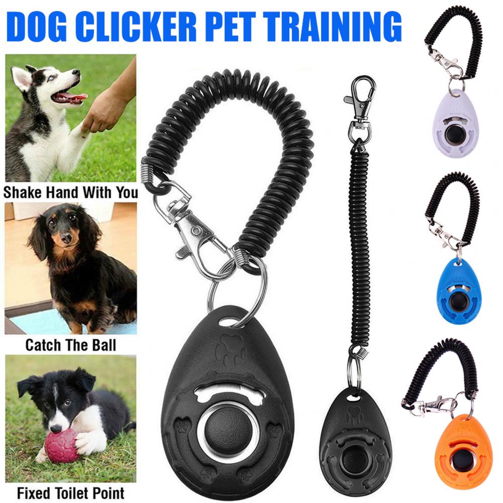 Hundetraining Clicker Haustier Katze Kunststoff Neu Hunde Clicker Trainer Hilfswerkzeuge Verstellbare Handgelenkschlaufe Ton Schlüsselanhänger Hundezubehör