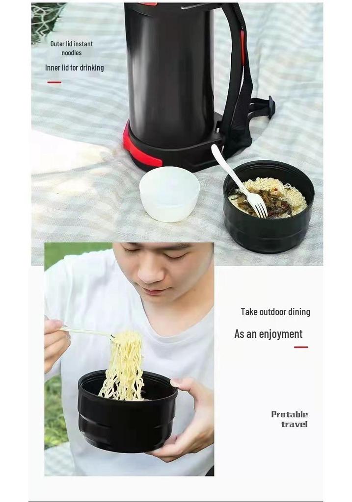 304 Stainless Steel Insulated Thermos Flask - Large Capacity Portable Wide Mouth Water Bottle for Outdoor Travel