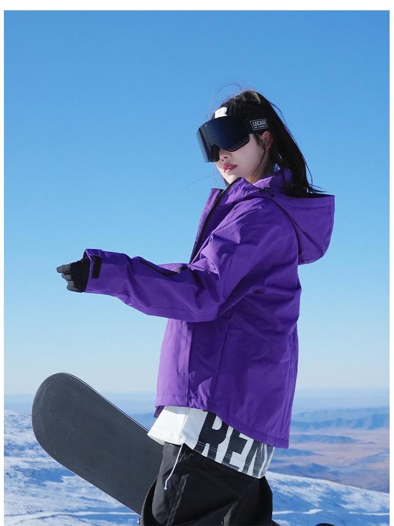Unisex Purple Ski Suit Set -40℃ Cold Protection, Autumn/Winter Mountaineering Jacket