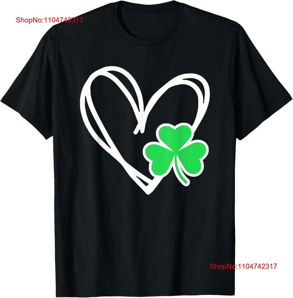 Heart Shamrock Girl St Patricks Day T Shirt Vintage Washed Casual Slightly Designer Clothes Graphic Streetwear Unisex